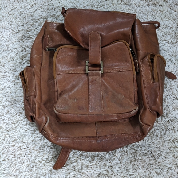 Vintage Bags Vintage Leather Backpack Purse Poshmark